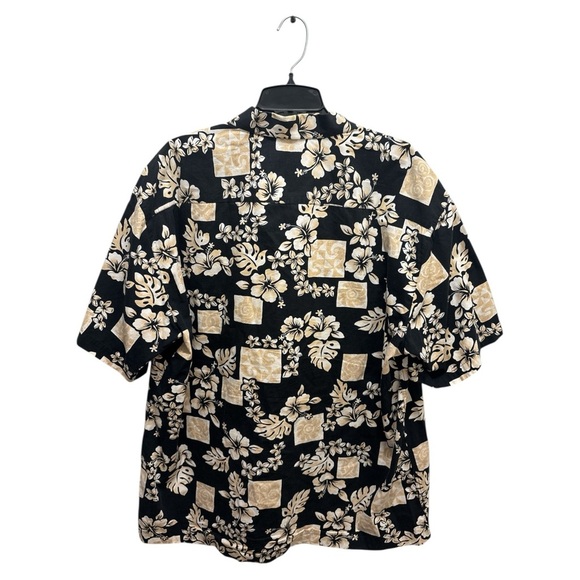 Casual Black and Cream Floral Button Down Shirt - Picture 6 of 6